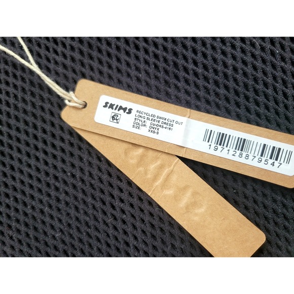 Skims NWT Warp Knit Cover Up Recycled Swim Cut Out Long Sleeve Dress Size XXS/XS - Picture 7 of 10